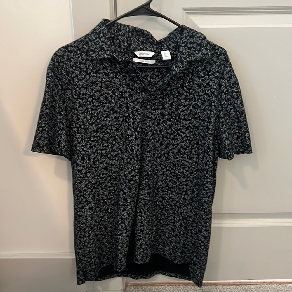 Calvin Klein Tropical Print Polo (Large)